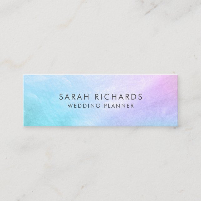 Pretty Pastel Mother of Pearl Mini Business Card (Front)