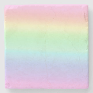 Pretty Pastel Ombre Rainbow Stone Coaster