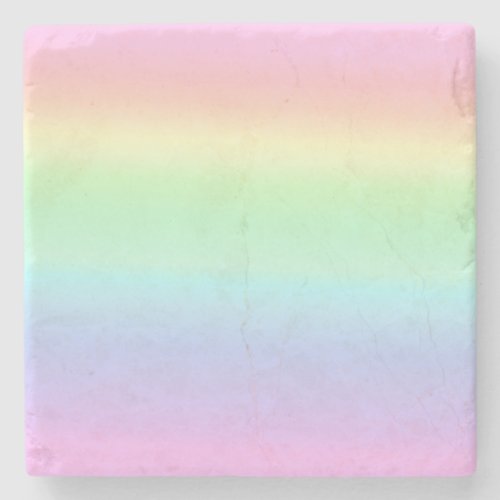 Pretty Pastel Ombre Rainbow  Stone Coaster