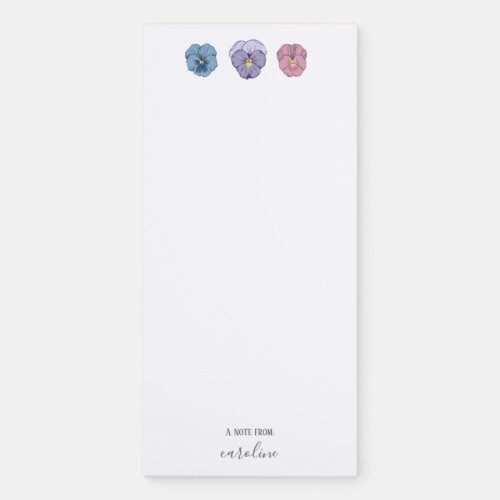 Pretty Pastel Pansies Magnetic Notepad