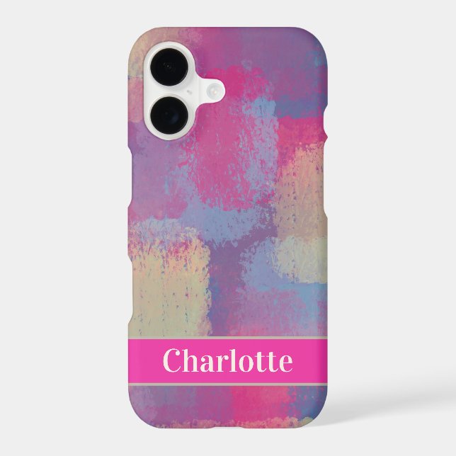 Pretty Pastel Patchwork Abstract Design iPhone Case (Back)