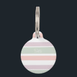 Pretty pastel pattern pink green violet stripes pet ID tag<br><div class="desc">Colorful pattern.</div>