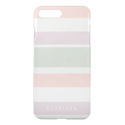 Pretty pastel pattern pink green violet stripes iPhone 8 plus7 plus case