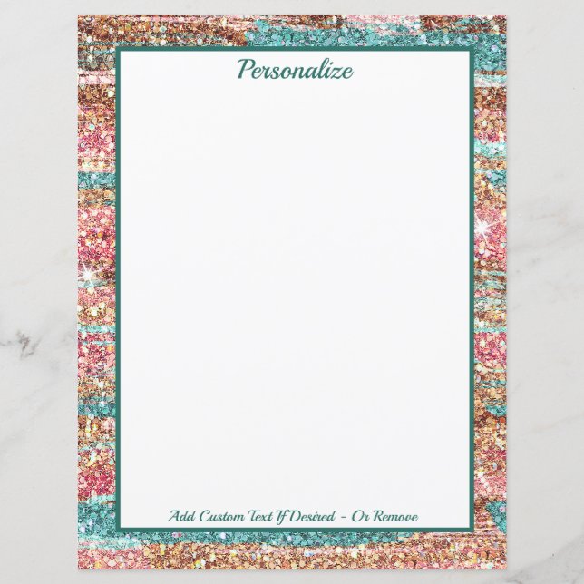 Pretty Pastel Pink Blue Glitter Personalized (Front)