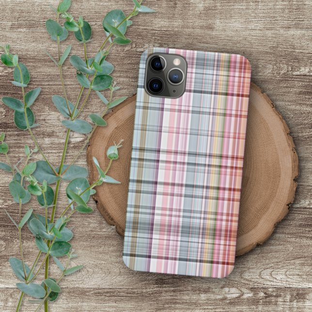 Pretty Pastel Pink Blue Red Purple Tartan Pattern Case-Mate iPhone Case (Creator Uploaded)