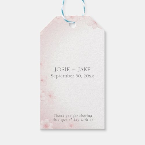 Pretty Pastel Pink Cherry Blossom Wedding favor Gift Tags