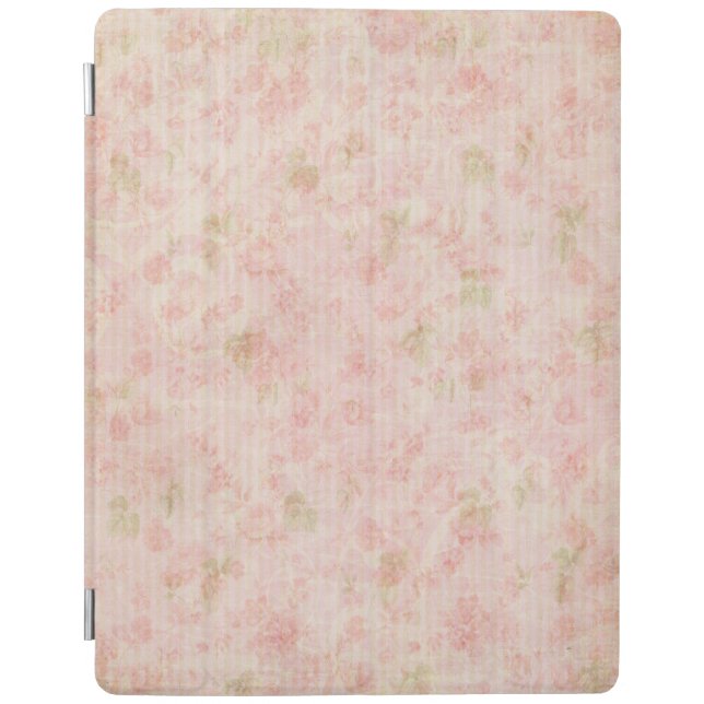 Pretty Pastel Pink Floral iPad Smart Cover (Front)