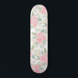 Pretty pastel pink floral watercolor gold glitter skateboard<br><div class="desc">Pretty pastel pink floral watercolor gold glitter with hand painted pink roses flowers,  gold glitter sparkles confetti and greenery</div>
