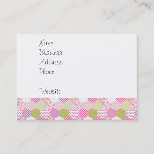 Pretty Pastel Pink Green Patchwork Quilt Design Business Card