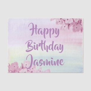 Pretty Pastel Pink Hydrangea Watercolor Tissue Paper