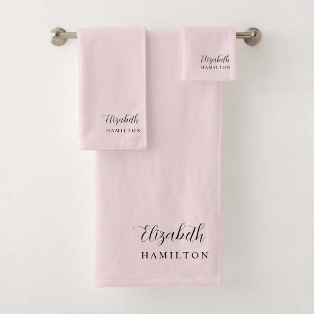 Pretty Pastel Pink Personalized Bath Set (Insitu)