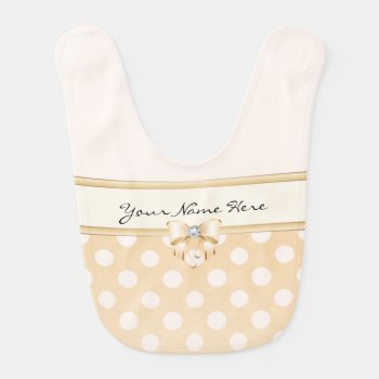 Pretty Pastel Pink Polka Dots With Bling Bow Bib by suchicandi at Zazzle