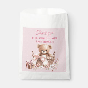 Pretty Pastel Pink Teddy Bear Baby Shower  Favor Bag