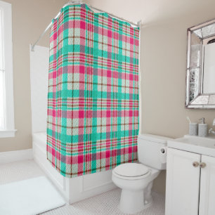 Pretty Pastel Plaid Shower Curtain