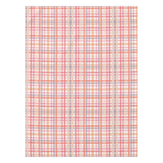 Pretty Pastel Plaid Tablecloth (Front)