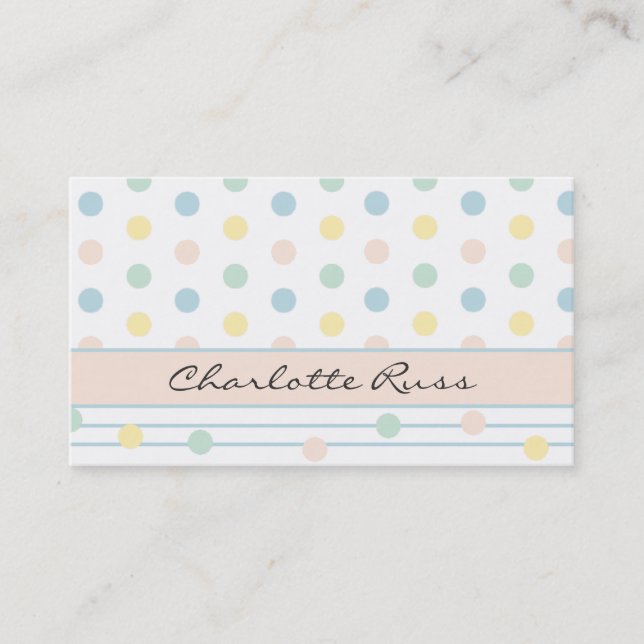 Pretty Pastel Polka Dot Mommy Card (Front)