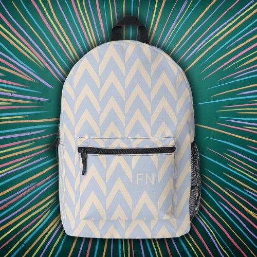 Pretty Pastel Purple Chevron Monogram Initials Printed Backpack