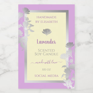 Pretty Pastel Purple Cream Silver Product Labels &