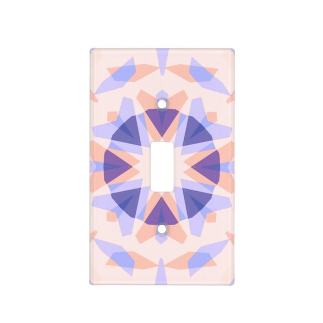 Pretty Pastel Purple Peach Star Eclectic Kitsch Light Switch Cover (Front)