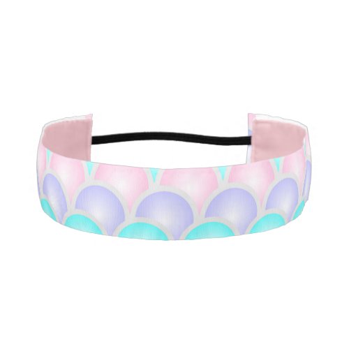 pretty pastel purple pink turquoise mermaid scales athletic headband