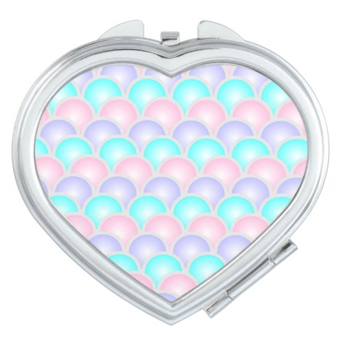 pretty pastel purple pink turquoise mermaid scales compact mirror