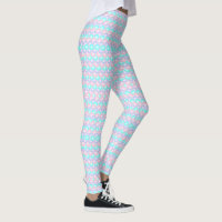 elegant modern pastel peach navy blue color block leggings, Zazzle