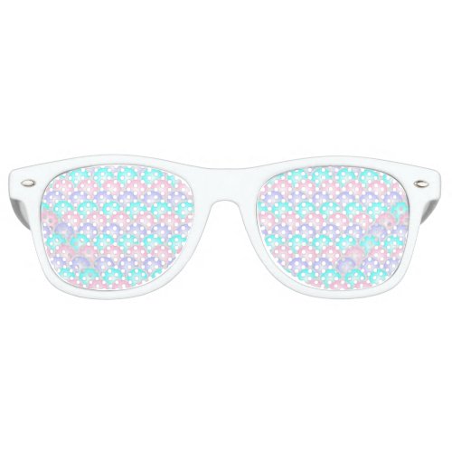 pretty pastel purple pink turquoise mermaid scales retro sunglasses