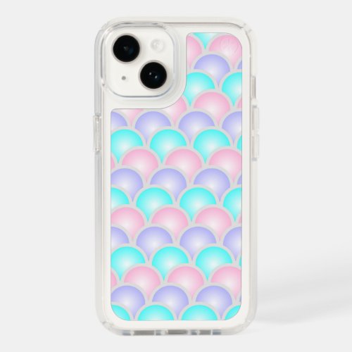 pretty pastel purple pink turquoise mermaid scales speck iPhone 14 case