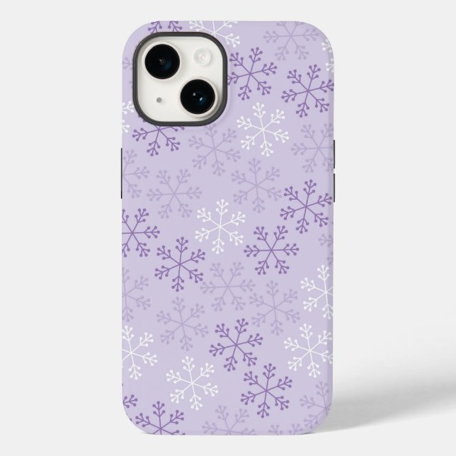 Pretty Pastel Purple Snowflakes Phone Case (Back)