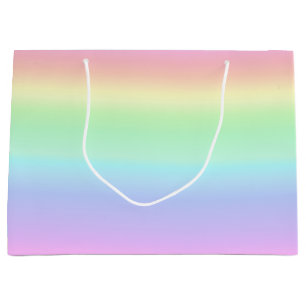 Pretty Pastel Rainbow Aesthetic Gradient Large Gift Bag
