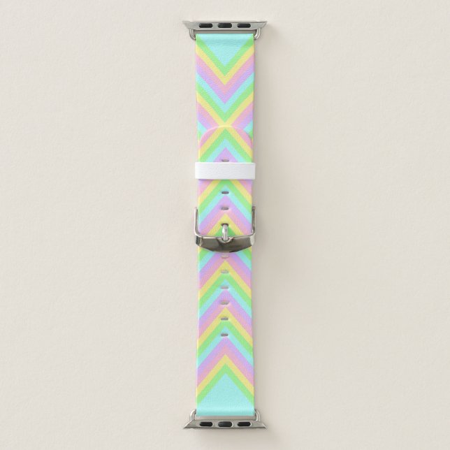 Pretty Pastel Rainbow Chevron Apple Watch Band (Band)