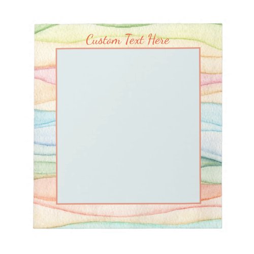 Pretty Pastel Rainbow Colors Personalized Notepad