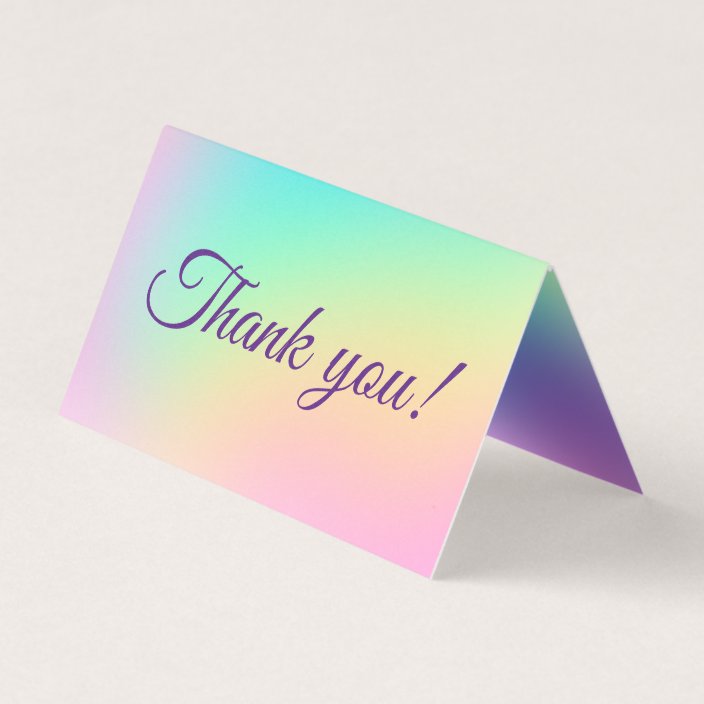 Pretty Pastel Rainbow Gradient Thank You Cards | Zazzle