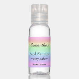 Pretty pastel rainbow gradient Travel Bottle Set Hand Sanitizer