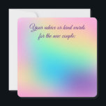 Pretty Pastel Rainbow Gradient Wedding Advice Card<br><div class="desc">Beautiful pastel gradient design, perfect for your wedding! It’s a perfect subtle way to add some pretty rainbow colors to your elegant wedding! Please check out the rest of the Pretty Pastel Rainbow Gradient Wedding collection! Lots of lovely matching products to make your wedding cohesive and pretty. Designed by full-time...</div>
