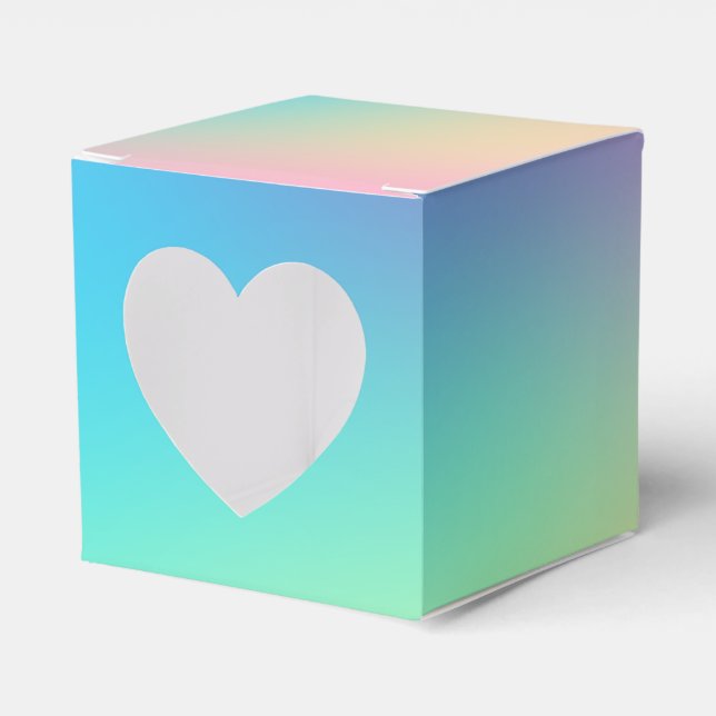Pretty Pastel Rainbow Gradient Wedding Favor Boxes (Front Side)