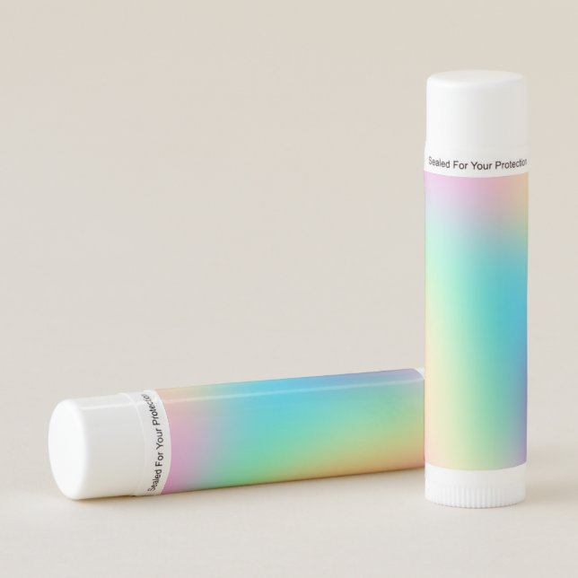 Pretty Pastel Rainbow Gradient Wedding Lip Balm (Front)