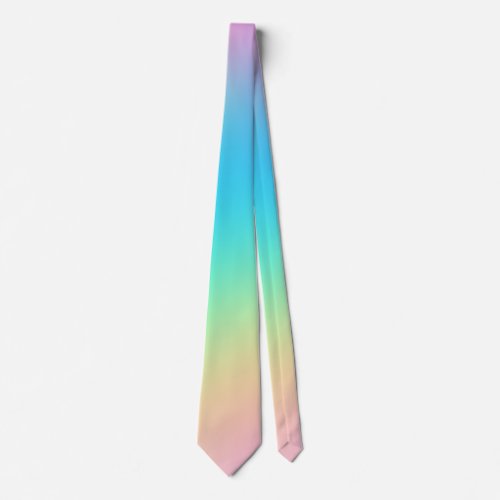 Pretty Pastel Rainbow Gradient Wedding Neck Tie