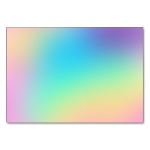 Pretty Pastel Rainbow Gradient Wedding Table Number