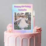 Pretty Pastel Rainbow Sparkle Girls Birthday Party Cake Topper
