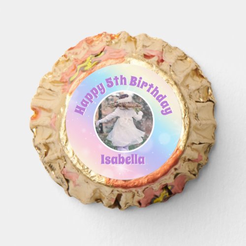 Pretty Pastel Rainbow Sparkle Kids Birthday Party Reeses Peanut Butter Cups