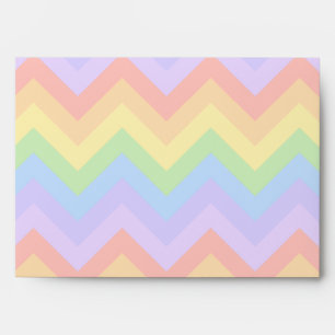 Pretty Pastel Rainbow Zigzag Stripes. Envelope