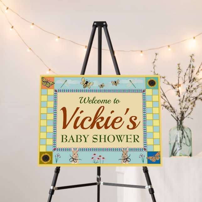 Pretty Pastel Spring Baby Shower Sign (In Situ (Stand))