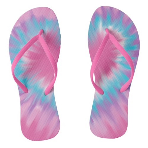 Pretty Pastel tie_dye Pair of Flip Flops