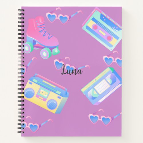 Pretty Pastel Trendy 90s Inspired Notebook 