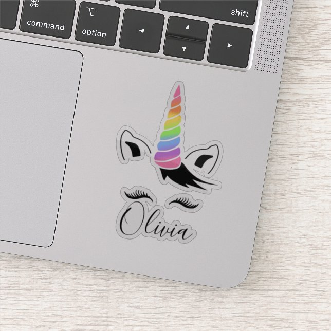 Pretty Pastel Unicorn Name Sticker (Detail)
