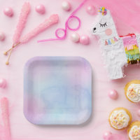 Pretty Pastel Watercolor Birthday Purple