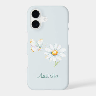 Pretty Pastel Watercolor Butterfly and Daisy iPhone 17 Case