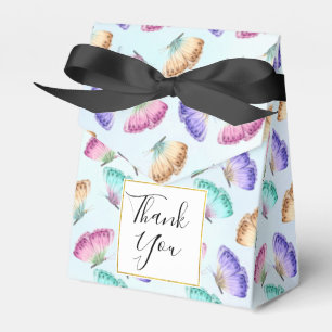 Pretty Pastel Watercolor Butterfly Pattern Favor Boxes