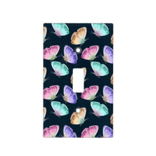 Pretty Pastel Watercolor Butterfly Pattern Light Switch Cover